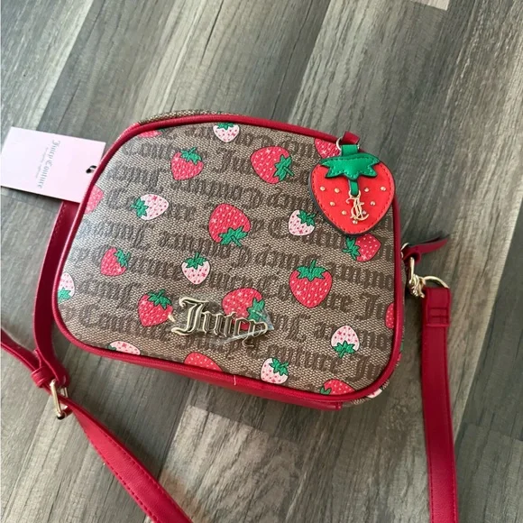 Juicy Couture Red and Brown Strawberry Crossbody Bag display picture 3